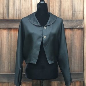 Vintage Tea & Scones Black Top. Size medium.